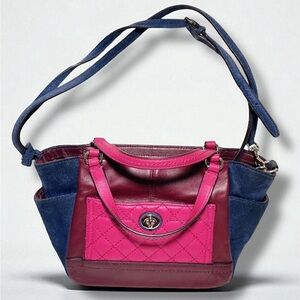 Coach Park Quilted Color Block Mini Tote Crossbody Bag style number F49865